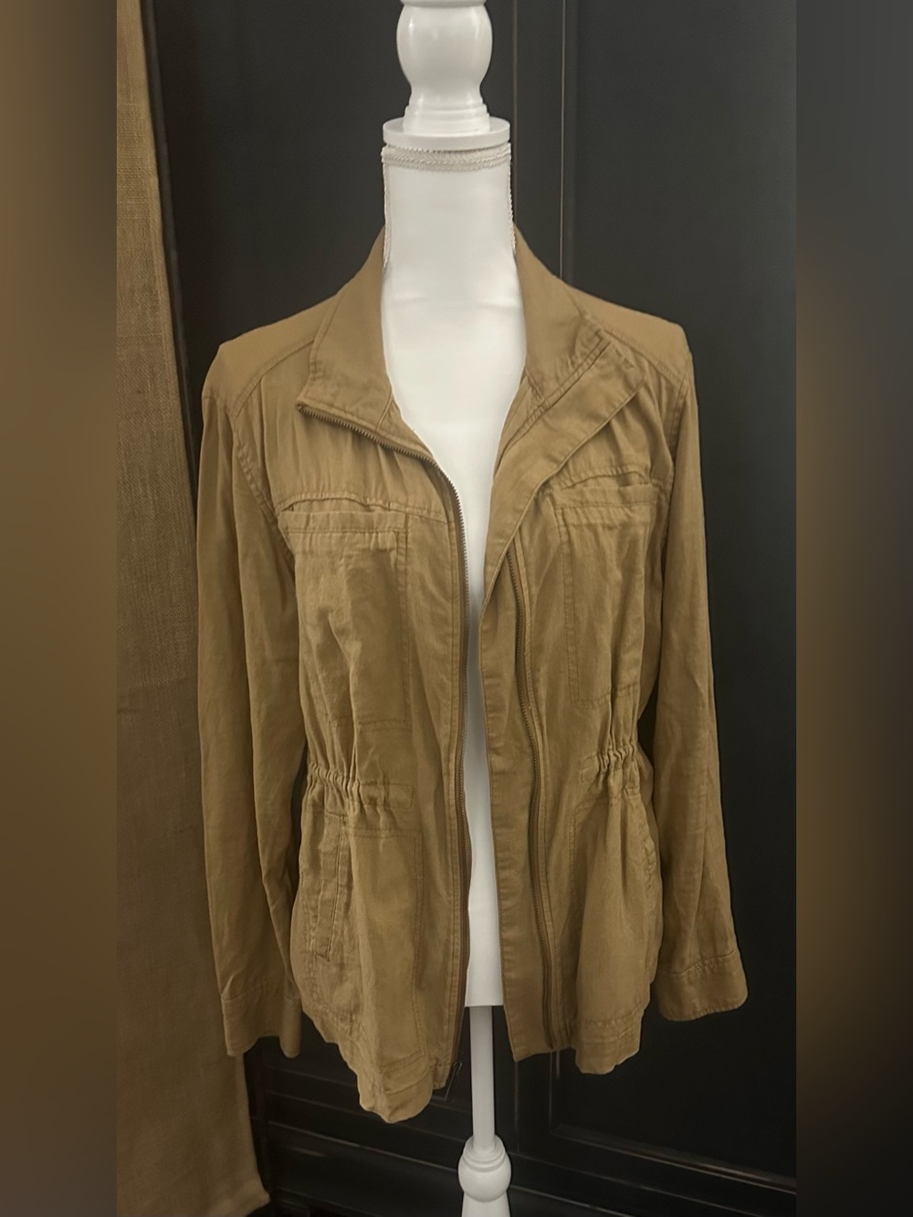 Old Navy Lightweight Drawstring Utility Jacket in Tan